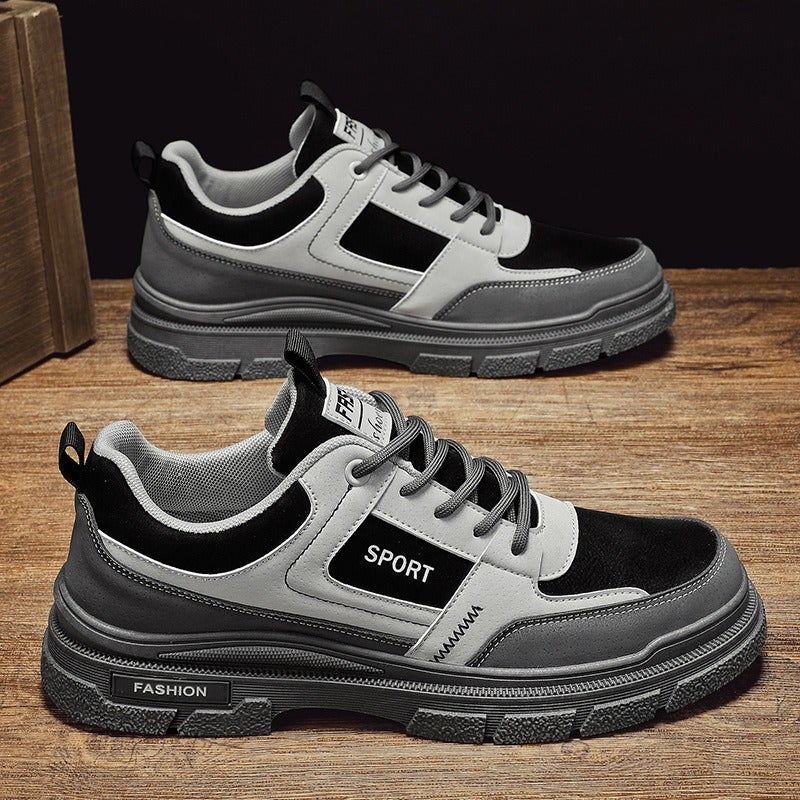 Men's Autumn Breathable Casual Skate Shoes 2025 New Style Thick Sole Low-Top Workwear Leather Martin Boots - Image 5