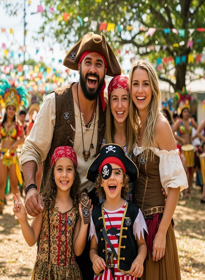 تونديامو مجموعة تونديمو المكونة من 24 دبوسًا معدنيًا لحفلات ذات طابع قراصنة، مع بطاقات وأكياس من الأورجانزا، ودبابيس بروش على شكل جمجمة عتيقة، ودبابيس طية صدر السترة على شكل هيكل عظمي، مناسبة لحفلات أعياد الميلاد والهالوين ذات الطابع القرصاني. - Image 4