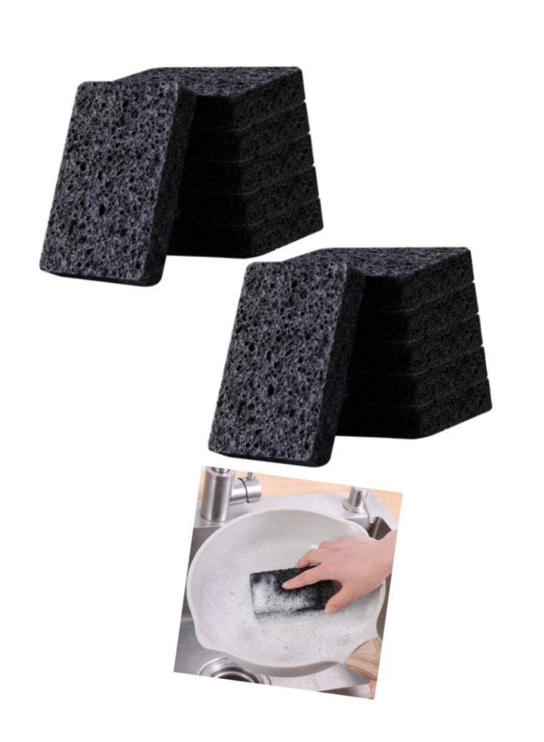 12 Packs Non-Scratch Scrub Sponges for Dishes and Washing Dishes, Cleaning Sponges for Kitchen Home and More（Black） - Image 1