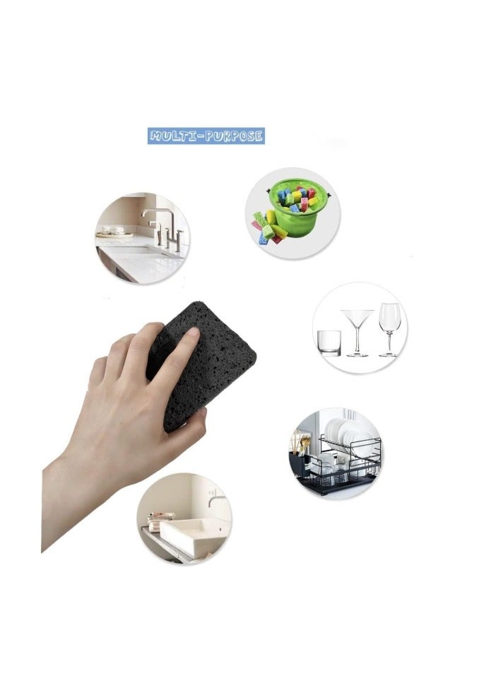 12 Packs Non-Scratch Scrub Sponges for Dishes and Washing Dishes, Cleaning Sponges for Kitchen Home and More（Black） - Image 2