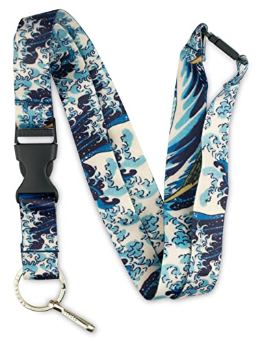 Limeloot Hokusai Breakaway Lanyard for Keys, ID Badge, Accessories | Cool Neck Lanyard for Men and Women with Detachable Quick Release Buckle and Flat Ring. - Image 1
