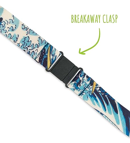 Limeloot Hokusai Breakaway Lanyard for Keys, ID Badge, Accessories | Cool Neck Lanyard for Men and Women with Detachable Quick Release Buckle and Flat Ring. - Image 3