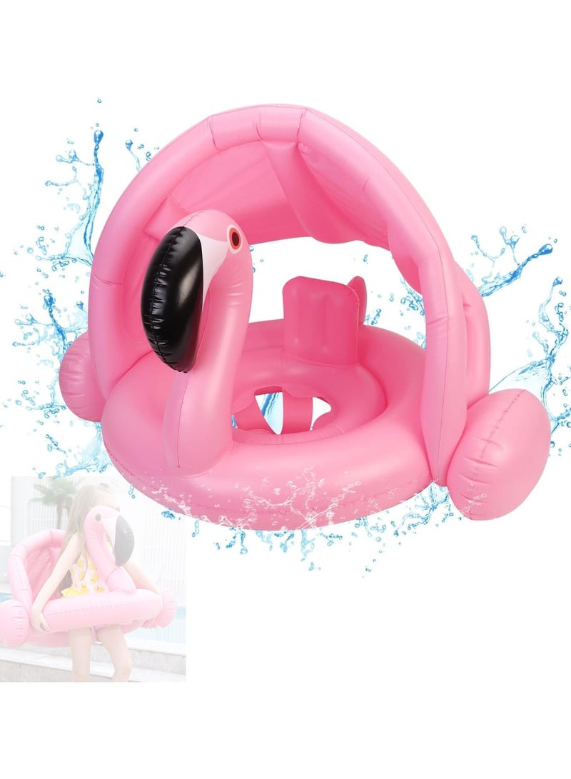VUCATIN Swimming Ring Inflatable Seat Swimming Trainer Pool Float Swimming Pool Safety Ring Swimming Ring Tube Summer Beach Pool Game Toys (Flamingo) - Image 1