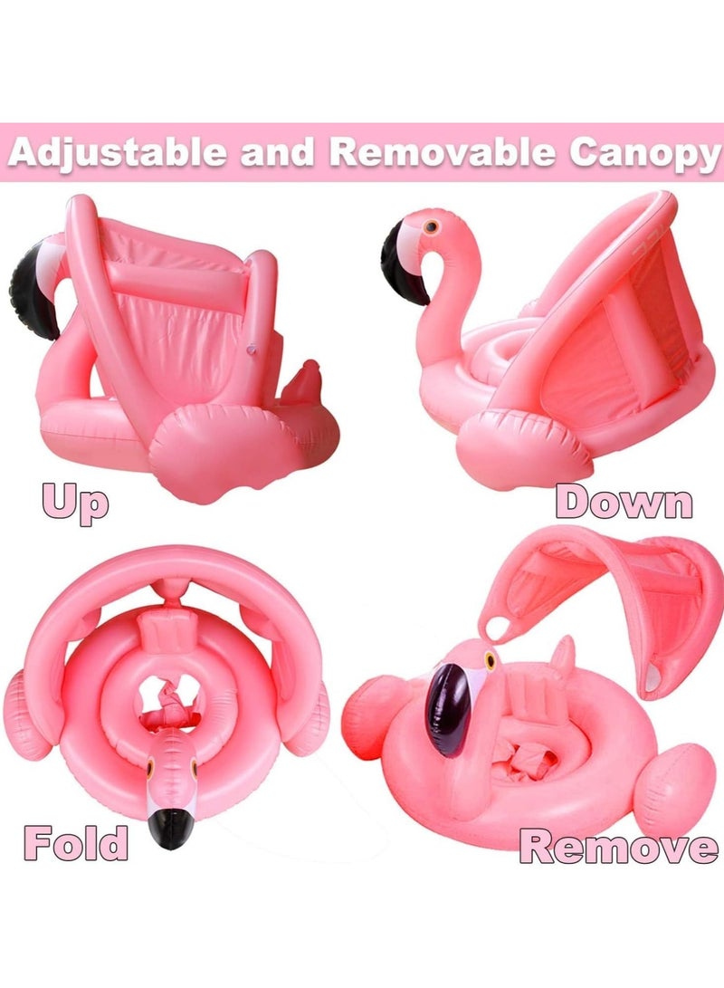 VUCATIN Swimming Ring Inflatable Seat Swimming Trainer Pool Float Swimming Pool Safety Ring Swimming Ring Tube Summer Beach Pool Game Toys (Flamingo) - Image 4