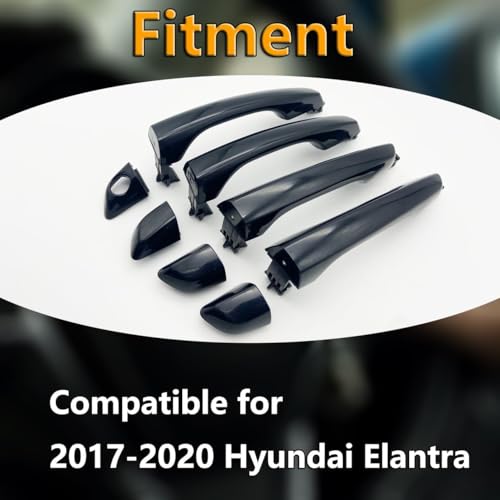 Cheriezing Outside Door Handle Compatible with 20172020 Elantra Sedan wo Smart Entry System Prime Black Set of 4 - Image 3