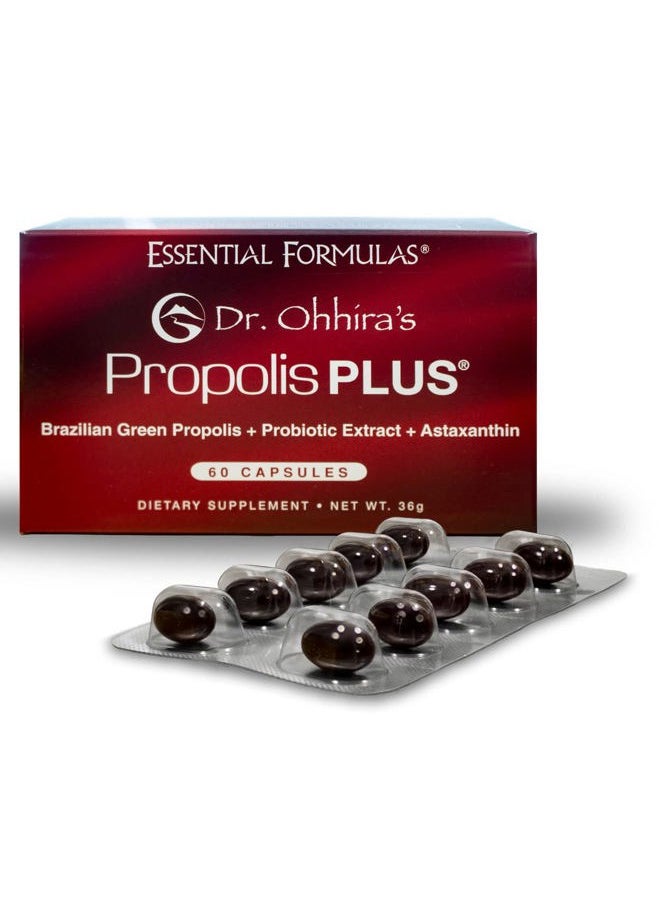 essential formulas - Dr. Ohhira's Propolis Plus 60 Capsules with Brazilian Green Propolis, Probiotic Extract and Astaxanthin - Image 1