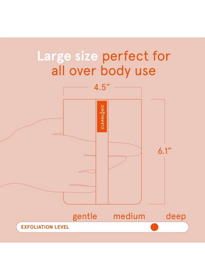 cleanlogic Bath and Body Exfoliating Body Scrubber, Large Exfoliator Tool for Smooth and Softer Skin, Daily Skincare Routine, Assorted Colors, 3 Count Value Pack - Image 3