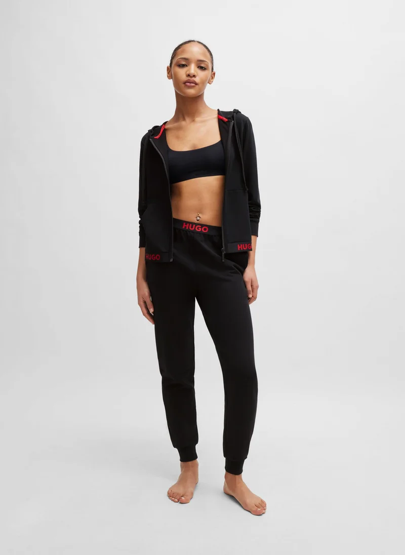 هوجو Cotton-blend tracksuit bottoms with logo waistband