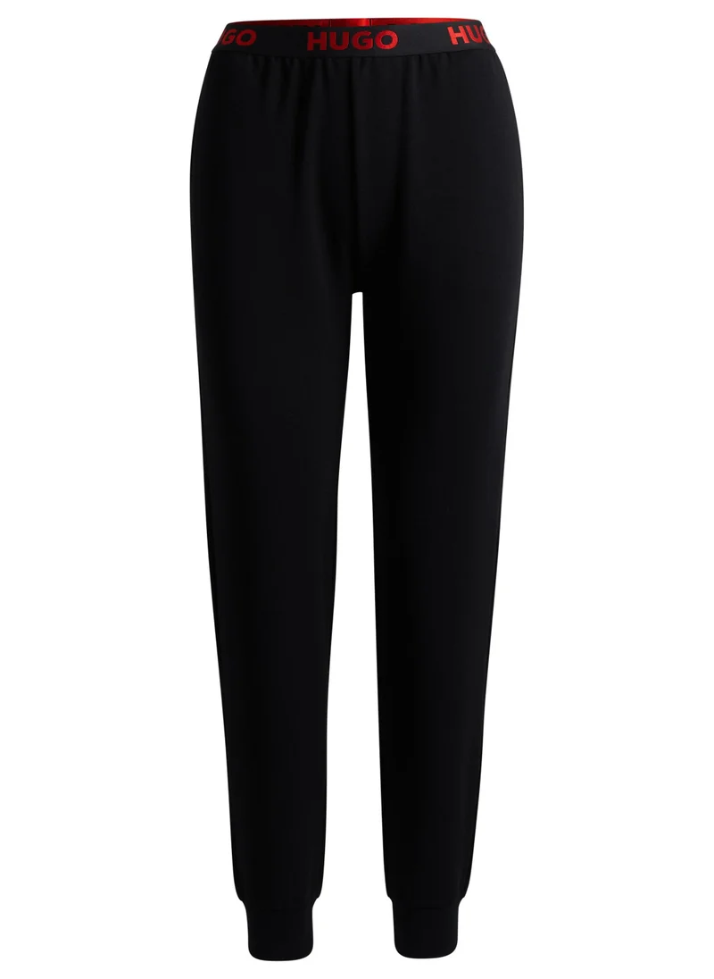 هوجو Cotton-blend tracksuit bottoms with logo waistband