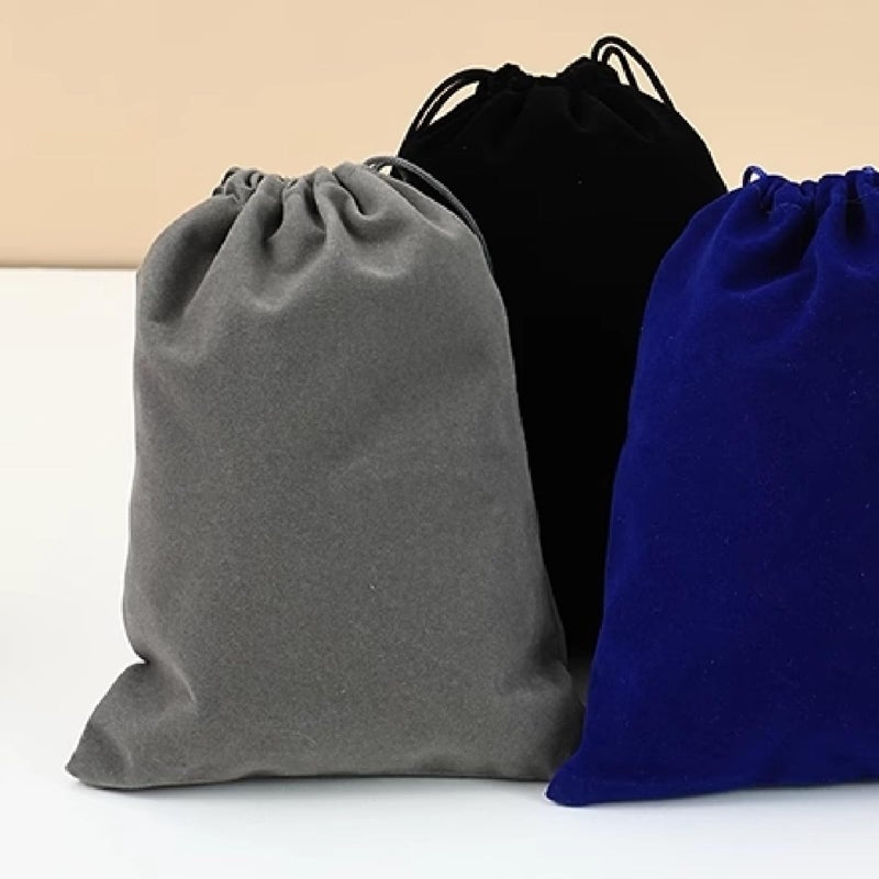Aestivate 8 Pack Large Velvet Drawstring Pouch, Velvet Bag 8Ã—10 Inch Storage Bag Cosmetics Pouches Dust Bag 8 Pieces(Dark Grey) - Image 2
