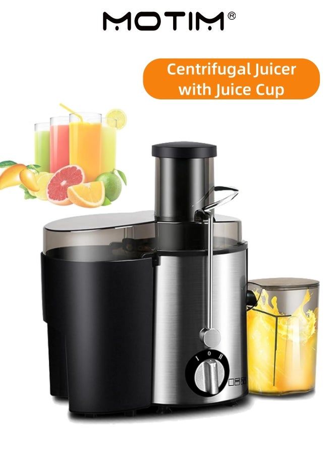 Motim Juicer Machine 800W Centrifugal Juicer Extractor With Juice Cup For Fruit and Vegetable JuicingSilver - Image 1