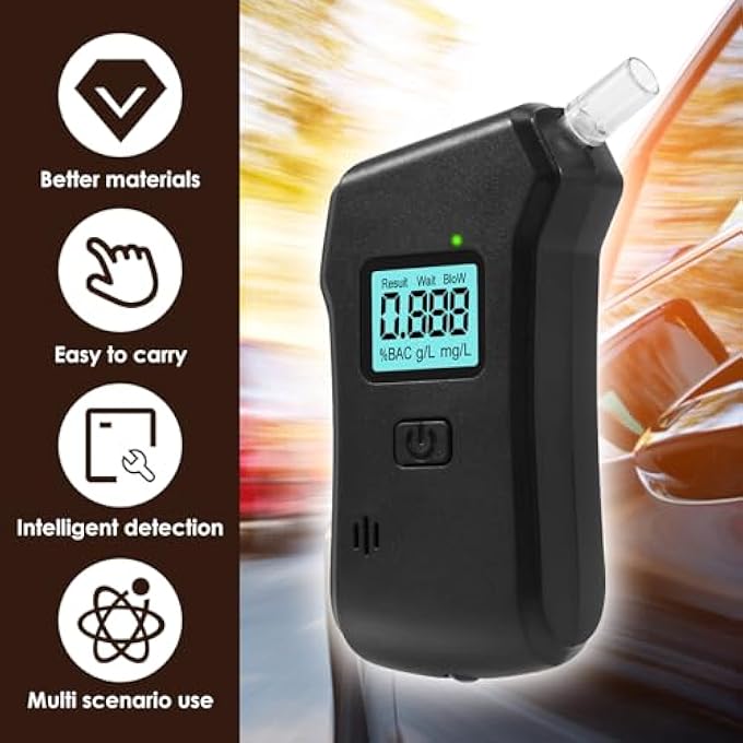 rayihni Breathalyzer with 5 Mouthpieces, High-Accuracy Alcohol Tester, Fast 3s Response Digital LCD Display, Portable Alcohol Breathalyzer for Personal, Home, Business Use - Image 3