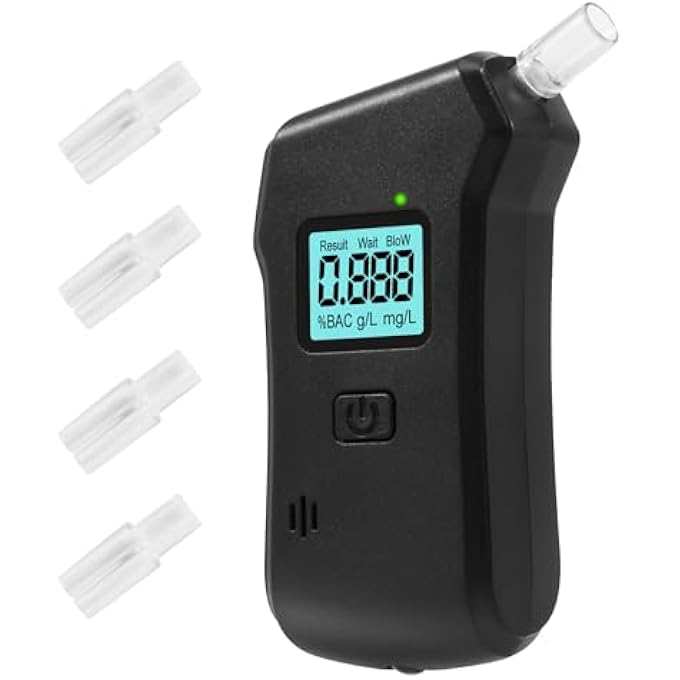 rayihni Breathalyzer with 5 Mouthpieces, High-Accuracy Alcohol Tester, Fast 3s Response Digital LCD Display, Portable Alcohol Breathalyzer for Personal, Home, Business Use - Image 2
