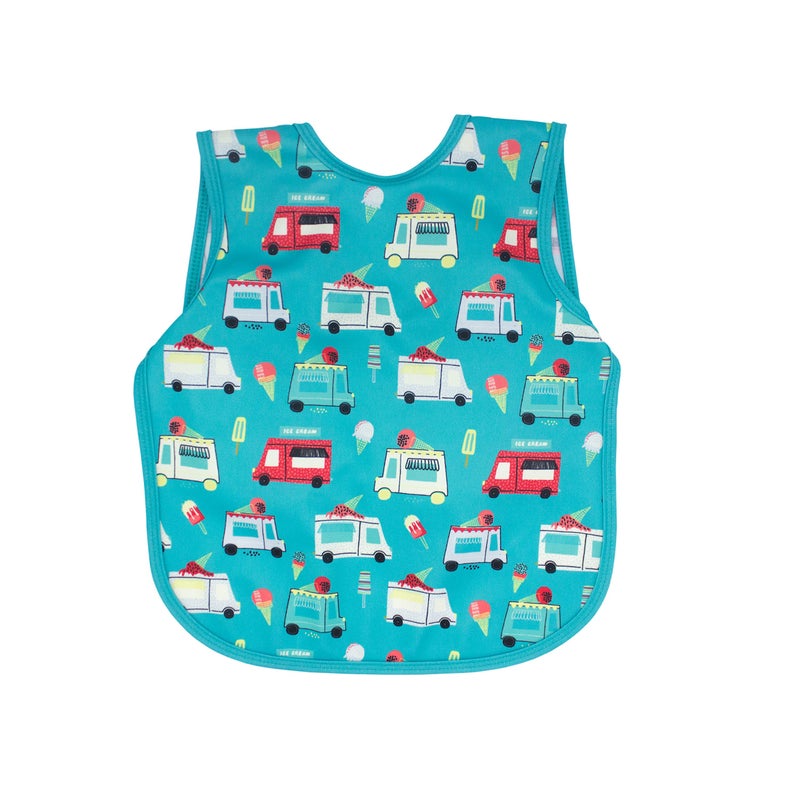 BapronBaby Ice Cream Truck Bapron - No Neck Tie Safer Bib for Baby & Toddler - Soft Waterproof Stain Resistant - Machine Washable - Sz Baby/Toddler 6m-3T - Image 1