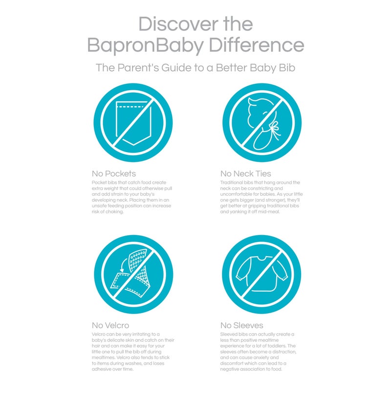 BapronBaby Ice Cream Truck Bapron - No Neck Tie Safer Bib for Baby & Toddler - Soft Waterproof Stain Resistant - Machine Washable - Sz Baby/Toddler 6m-3T - Image 4