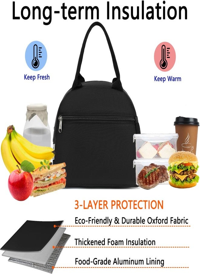 GYEUKHAM Lunch Bag Women, Lunch Box for Adult Men Kids Girls, Small Cute Lunchbox Tote Large Capacity Insulated Lunch Container Cooler for Work School Picnic Travel, Black - Image 2