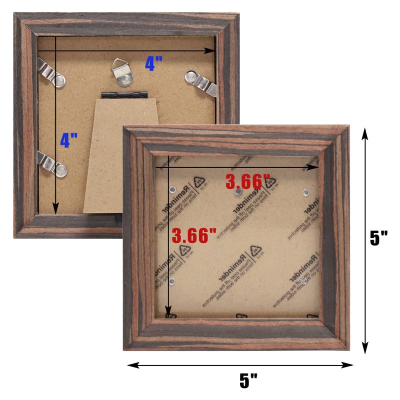 WUTL Picture Frames 8x10 Ebony Wood Grain Solid Wood 2 Pack for Wall Mount and Tabletop Display - Image 2