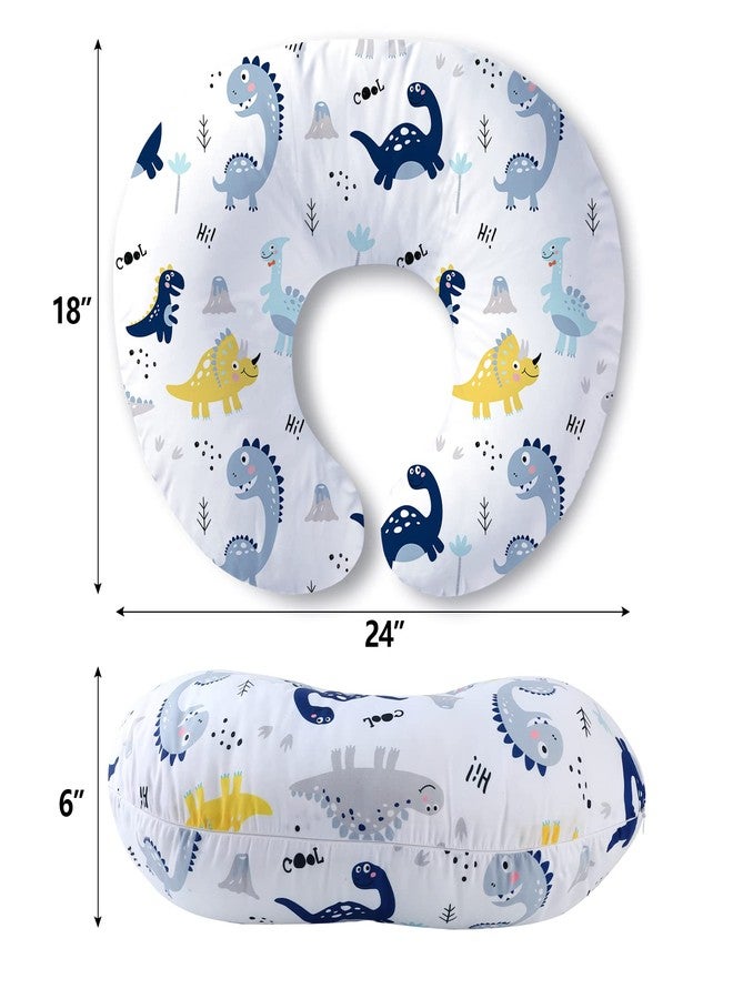 Plushii Nursing Pillow,Breastfeeding Pillows for Mom Baby Boys and Girls,Ultra Soft Snug Nursing Pillows for Breastfeeding & Bottle Feeding, Propping Baby,Tummy Time,Baby Sitting Support,Blue Dinosaur - Image 4