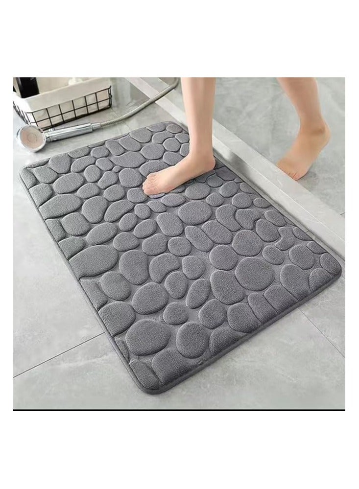 Memory Foam Bath Mat And Pedestal Set - Non-Slip, Soft Washable, Super Water Absorbent - Coral Velvet Fiber Bath And Toilet Mat Set - Image 1