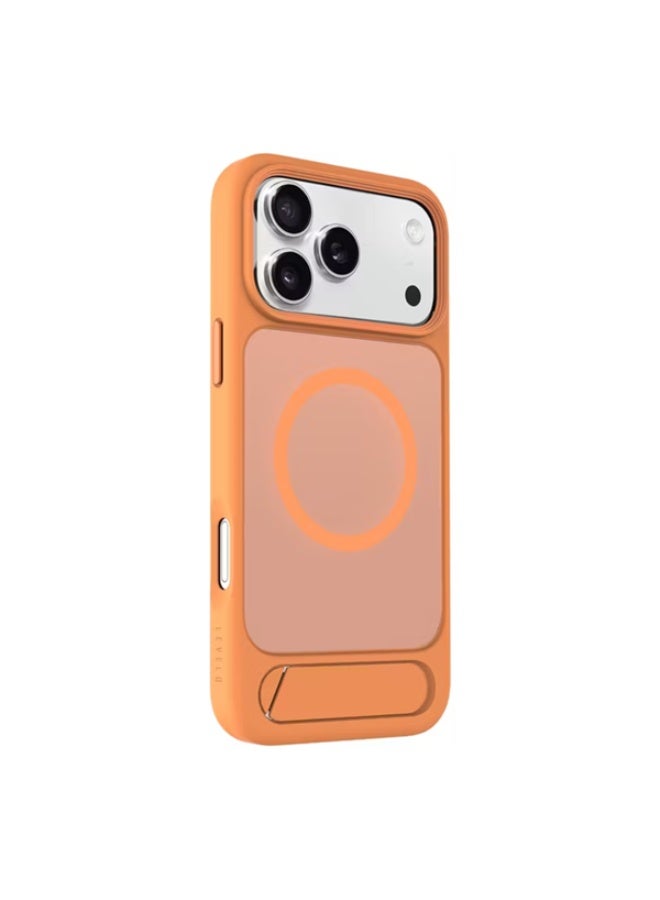 ليفيلو جراب ليڤيلو ماتيو مع قاعدة تثبيت لهاتف iPhone 17 Pro – برتقالي