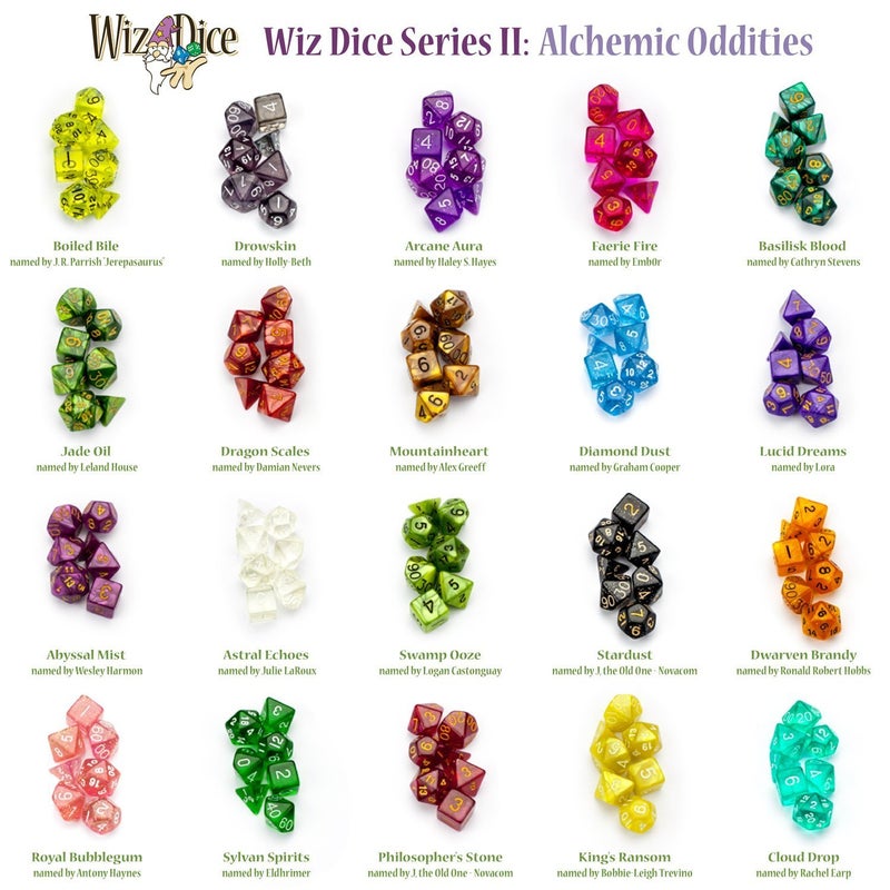Wiz Dice Series II - Polyhedral Dice Set for Tabletop RPG Adventure Games with a Dice Bag - DND Dice Set, Suitable for Dungeons and Dragons, MTG and Dice Games Alike - Dragon Scales - 7 ct - Image 5