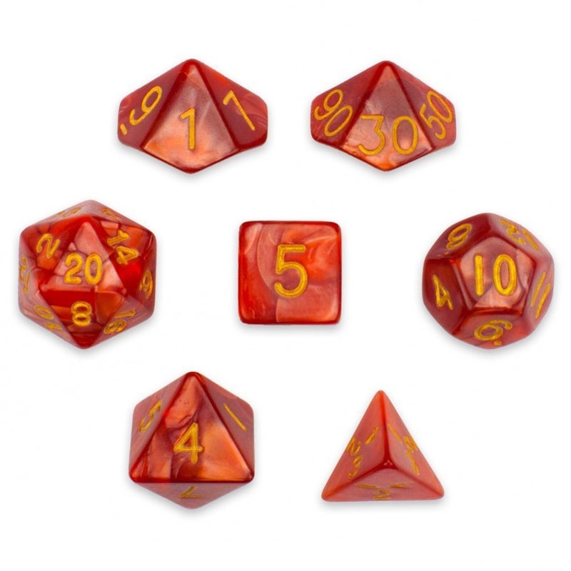 Wiz Dice Series II - Polyhedral Dice Set for Tabletop RPG Adventure Games with a Dice Bag - DND Dice Set, Suitable for Dungeons and Dragons, MTG and Dice Games Alike - Dragon Scales - 7 ct - Image 1
