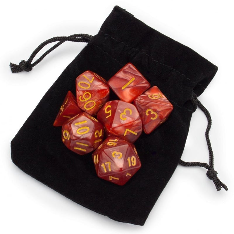 Wiz Dice Series II - Polyhedral Dice Set for Tabletop RPG Adventure Games with a Dice Bag - DND Dice Set, Suitable for Dungeons and Dragons, MTG and Dice Games Alike - Dragon Scales - 7 ct - Image 3