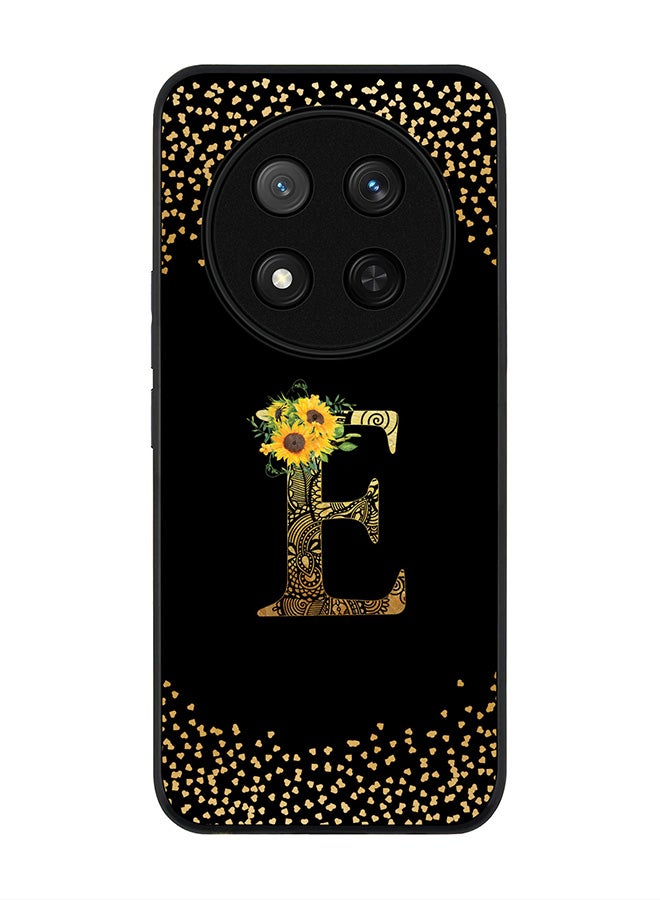 Stylizedd For Honor X9c / Honor Magic7 Lite 5G Case,Slim fit Camera Protection, Shockproof Thin Phone cover  - Custom Floral Monogram - E ( Black ) - Image 1