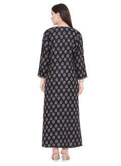 HANA & SARA CASUAL FARASHA KAFTAN DRESS WITH UNIQUE PRINT AND THREAD EMBROIDERY FOR WOMEN  - Image 2