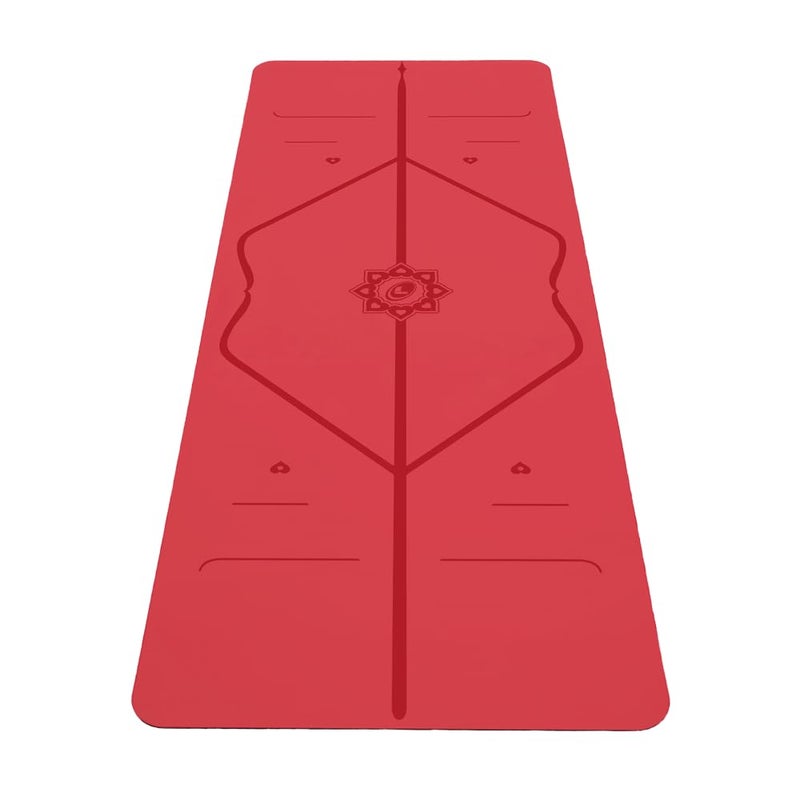 Liforme Special Yoga Mat Patented Alignment System Warriorlike Grip Nonslip Ecofriendly sweatresistant Long Wide and Thick 42mm thick mat for comfort Red - Image 2