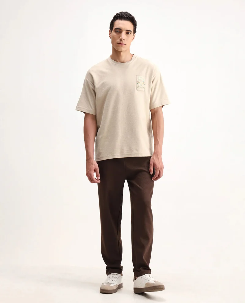 Rare Rabbit Men's Embroidered Badge Oversized T-Shirt