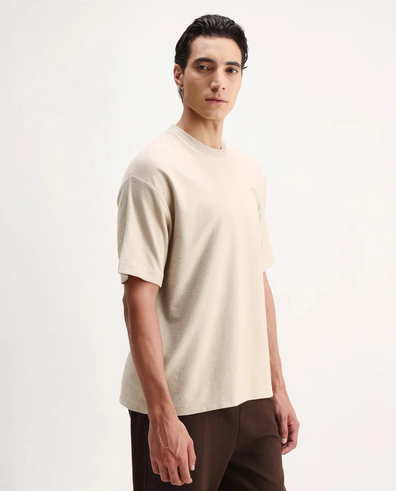 Rare Rabbit Men's Embroidered Badge Oversized T-Shirt