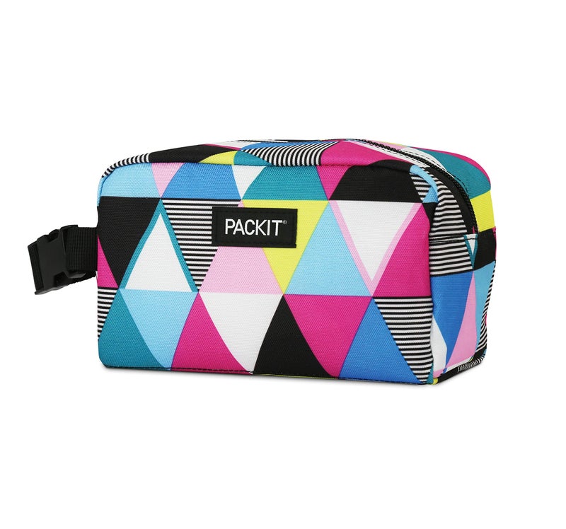 PackIt Freezable Snack Box, Triangle Stripes, Built with EcoFreeze Technology, Collapsible, Reusable, Zip Closure with Buckle Handle, Great for All Ages and Fresh Snacks on the go - Image 2