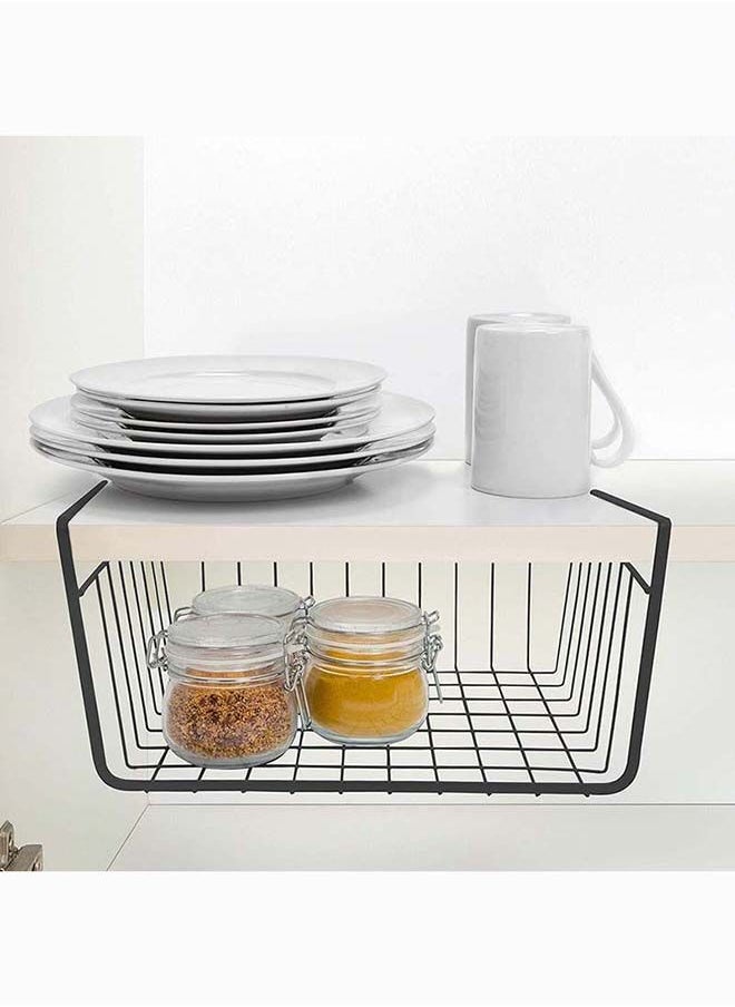 Under Shelf Basket 30cm Black Metal Wire Household Hanging Storage Bin Baskets with Open Front for Organizing Kitchen Cabinets, Cupboards, Pantries, Shelves, Desk, Bookshelf Pack of One - pzsku/Z614A3618549B0F58926CZ/45/_/1691415681/4c8c18a3-eb06-4116-8dbf-07dfc3ad2463