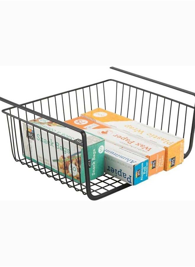 Under Shelf Basket 30cm Black Metal Wire Household Hanging Storage Bin Baskets with Open Front for Organizing Kitchen Cabinets, Cupboards, Pantries, Shelves, Desk, Bookshelf Pack of One - pzsku/Z614A3618549B0F58926CZ/45/_/1691415681/e2eba96e-225e-4e08-b2d0-5cc1ddeac356