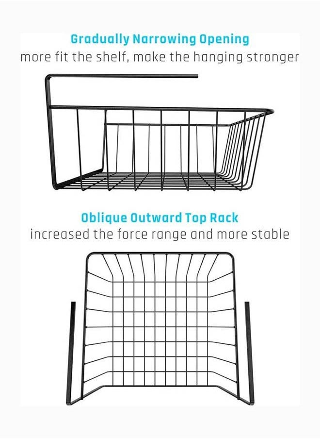 Under Shelf Basket 30cm Black Metal Wire Household Hanging Storage Bin Baskets with Open Front for Organizing Kitchen Cabinets, Cupboards, Pantries, Shelves, Desk, Bookshelf Pack of One - pzsku/Z614A3618549B0F58926CZ/45/_/1691415682/d426e2d2-9cf3-40be-861b-f13206a78bec