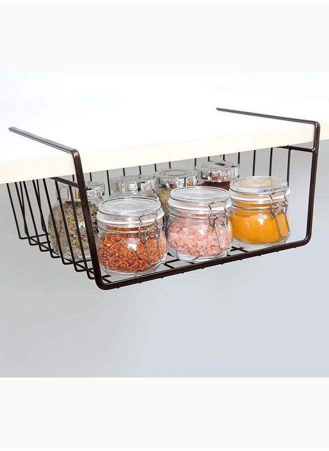 Under Shelf Basket 30cm Black Metal Wire Household Hanging Storage Bin Baskets with Open Front for Organizing Kitchen Cabinets, Cupboards, Pantries, Shelves, Desk, Bookshelf Pack of One - pzsku/Z614A3618549B0F58926CZ/45/_/1691415683/c07cec95-606a-4e7a-b98d-63044337fa61