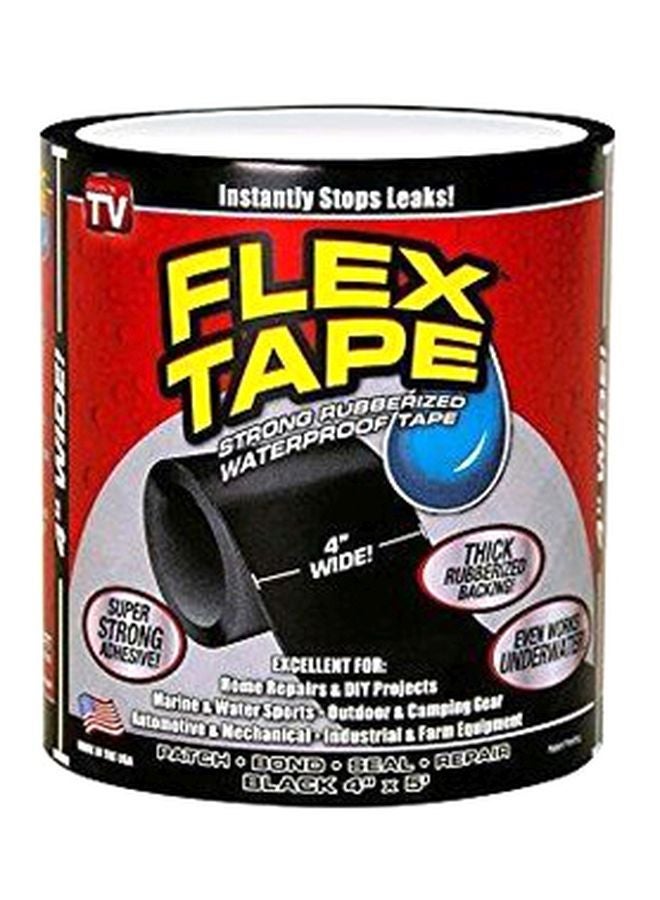 FLEX TAPE Strong Rubberized Waterproof Seal Tape Black 4x5inch - Image 1