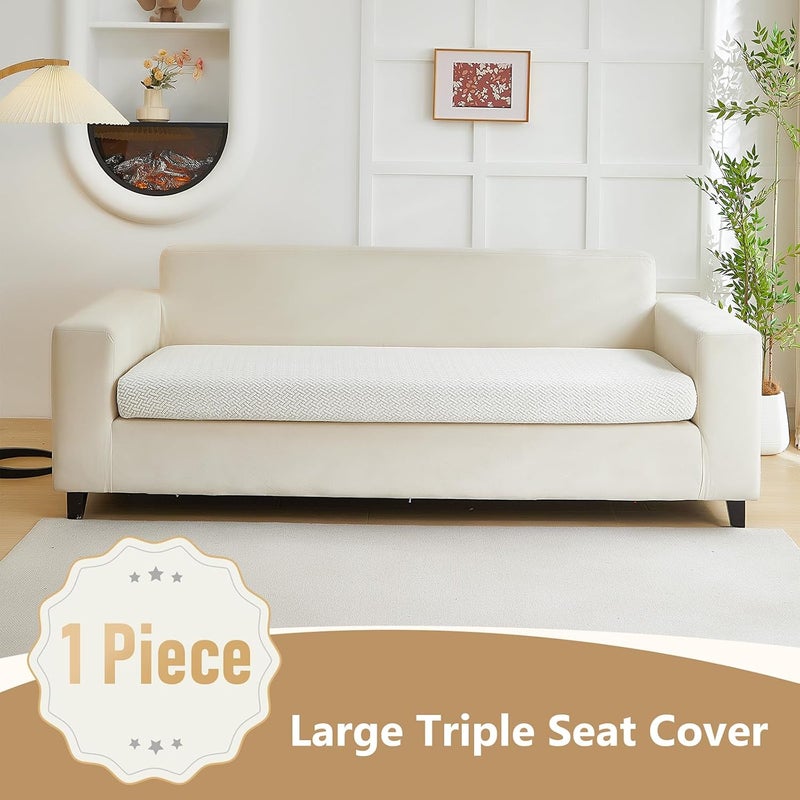 Yoovat Magic Sofa Covers Magic Sofa Couch Covers 2024 New Wear-Resistant Universal Sofa Cover Stretch for Sectional Slipcovers (Texture-White,Large Triple Seat Cover) - Image 2