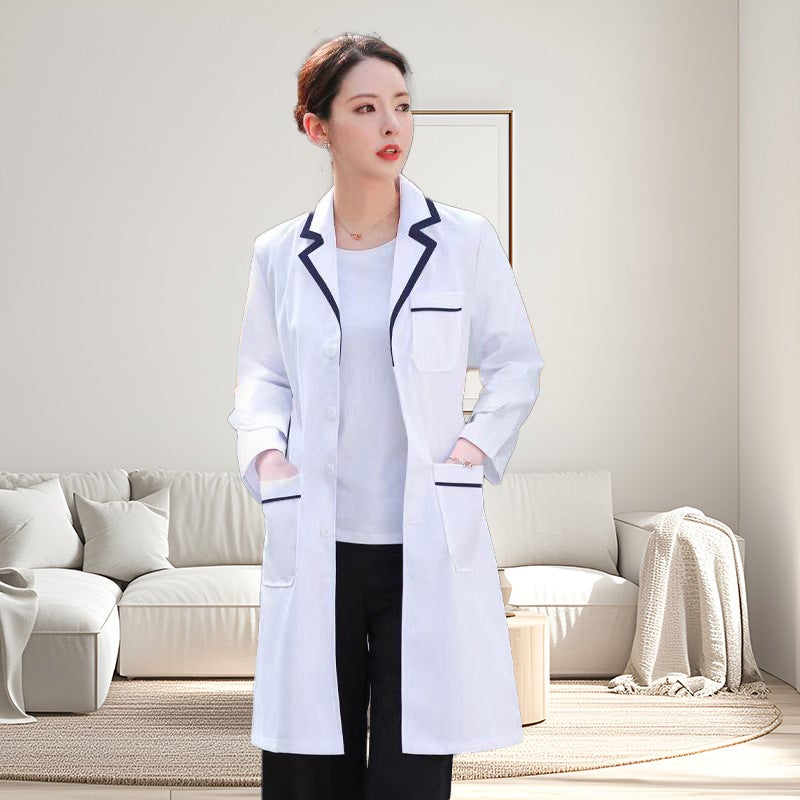 Tattoo Artist Work Clothes, Skin Management White Coat, Doctor'S Uniform, Beauty Uniform, Mid-Length Sleeve Workwear, Medical Profession - Image 1