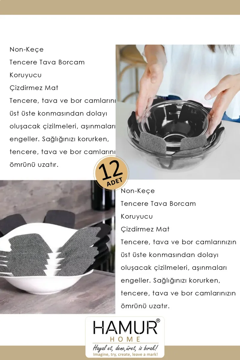 هامور Dough Pot Pan Borcam Protector Non-Scratch Non Felt Set of 12 Scratch and Impact Resistant Protection