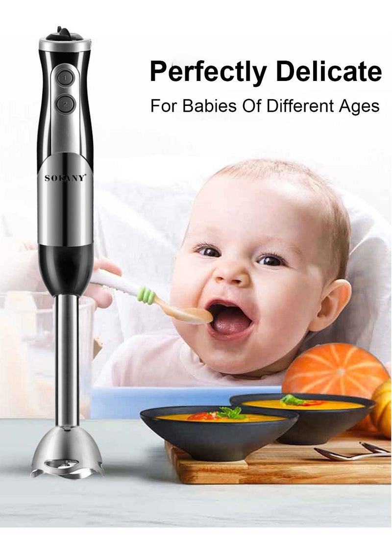 سوكاني محضر طعام متعدد الوظائف 8 في 1، خلاط يدوي، مفرمة، خلاط، 700 وات، تحكم في رذاذ الماء SK-5011-8 أسود - Image 3