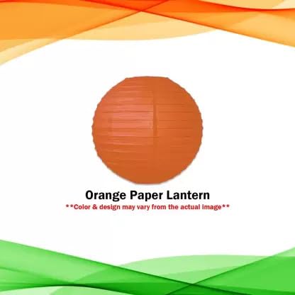 Pop The Party Paper Lamp Lantern Shade for Decoration Independence Day, Republic Day (12 Inch; White,Green,Orange) 3Pieces - Image 4