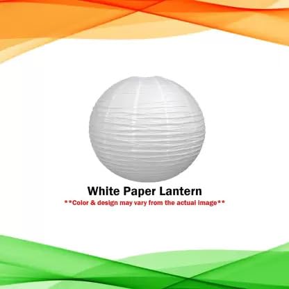 Pop The Party Paper Lamp Lantern Shade for Decoration Independence Day, Republic Day (12 Inch; White,Green,Orange) 3Pieces - Image 5