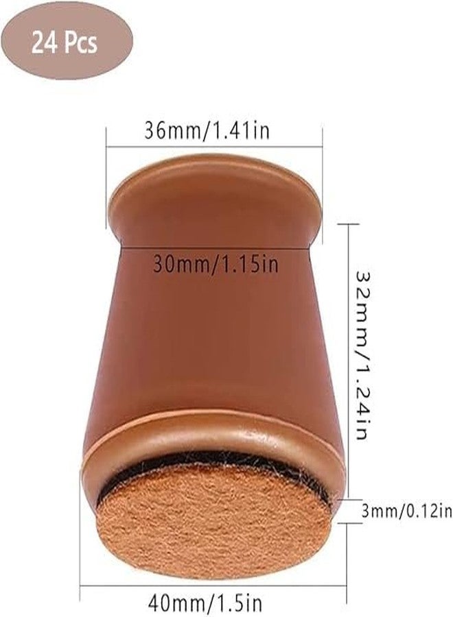 Defflo 24 Pcs Silicone Chair Leg Floor Protectors, Felt Furniture Pads for Hardwood Floors, Rubber Chair Leg Protectors for Hardwood Floors, Covers for Wooden Floors (24) - Image 2