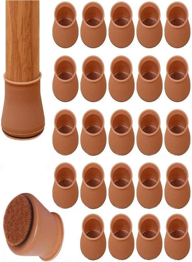 Defflo 24 Pcs Silicone Chair Leg Floor Protectors, Felt Furniture Pads for Hardwood Floors, Rubber Chair Leg Protectors for Hardwood Floors, Covers for Wooden Floors (24) - Image 1