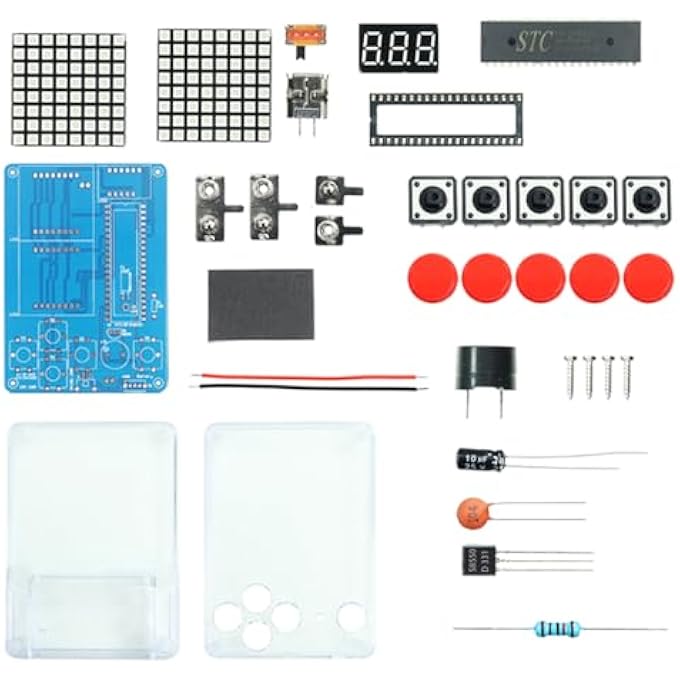 DIY GAME CONSOLE SOLDERING KIT ELECTRONIC BUILDING KIT HANDHELD WITH CLASSIC GAMES TETRIS SNAKE FOR TYPE C USB OR AA BATTERY POWERED GREEN ACRYLIC - Image 2