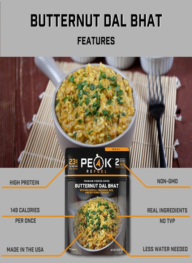 Peak Refuel Butternut Dal Bhat | Freeze Dried Backpacking and Camping Food | Amazing Taste & Quality | High Protein | Real Meat | Quick Prep (2 Serving Pouch) - Image 2