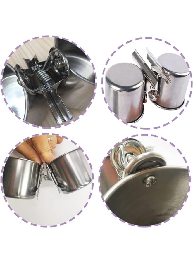 2Pcs  Feeding Double Cups Stainless Steel Food Water Bowls with Clip Bird Seed Feeder Cups Hanging Bowl Cage Stand Accessories - Image 4