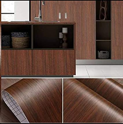 ELTON DIY Wall Paper/Wall Sticker Self Adhesive Waterproof for Living Room Bed Room Furniture Make Over Interior Exterior (45X300 CM) Mahogany - Image 2